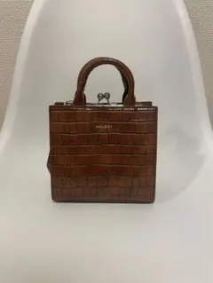 moussy マウジー　ブラウン　クロコ　がまぐち ショルダーバッグ　azul