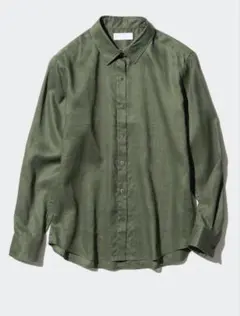 UNIQLO ユニクロ　プレミアムリネンシャツ　カーキ　大きいサイズ　XL麻