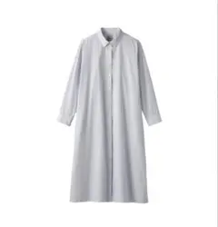 無印良品 洗いざらしブロード長袖シャツワンピース XXL