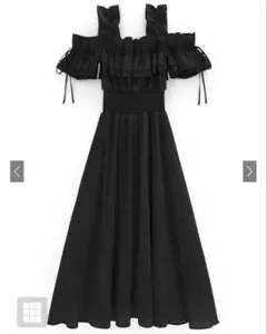 GRL フリルオフショルコルセットワンピース mb1584 ブラック