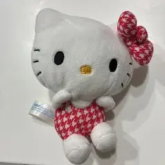 ハローキティ 千鳥格子柄 ぬいぐるみ マスコット