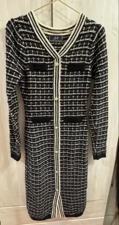 Rady ツイードニットロングワンピース　M