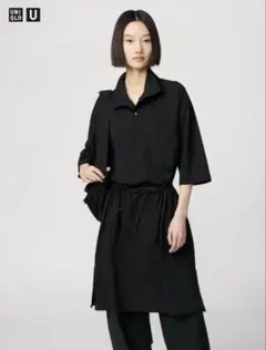 ユニクロ　ジャージワンピース　5分袖　Sサイズ　黒
