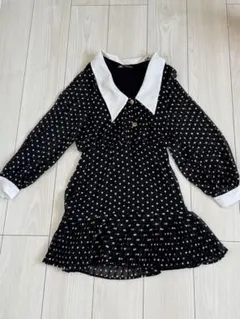 ZARA ドット柄ミニワンピース 長袖 サイズXS