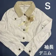 レディースミニジャケットＳサイズコサージュ付き襟にパール