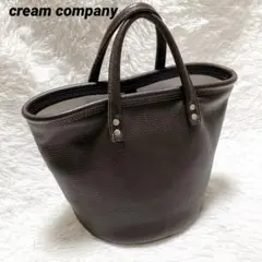 クリームカンパニー　ブラウン　レザー　トートバッグ　ダークブラウン　バケツトート