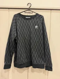 adidas ブラック パターン スウェット Lサイズ