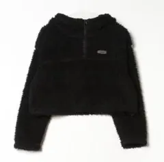 x-girl フード付きボアジャケット ブラック