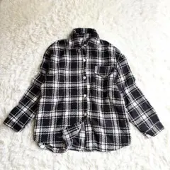 A29 シャツジャケット　ツイード　レディース　ジャケット　モノクロ