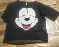ミッキーマウス プリント 半袖Tシャツ Sサイズ ブラック