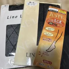 ストッキングM-Lサイズ 柄2足＋ミニ丈タイツ