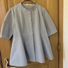 OPAQUE.CLIPストライプ半袖シャツ