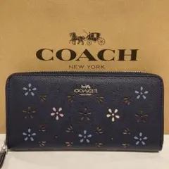 新品　COACH長財布　コーチ　長財布　レディース メンズ ネイビー ブラウン