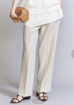 BEAUTY&YOUTH タックワイドストレートパンツ　　ウォッシャブル