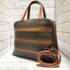 希少✨セリーヌ マカダム ロゴ ハンドバッグ ミニトートバッグ ブラウン レザー