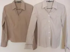 COMME CA DU MODE ベージュ系長袖シャツ 二点セット
