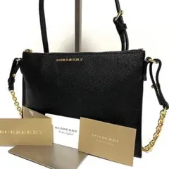 ✨希少 美品✨BURBERRY レザー ショルダーバッグ ゴールドチェーン斜め掛