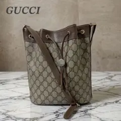 【美品】GUCCI オールドグッチ 巾着 ショルダーバッグ GG柄 PVC 希少