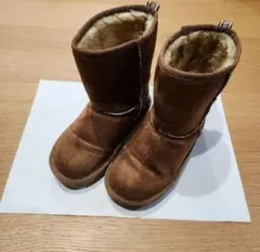【グラビス】ブラウン ファー付き スエードブーツ ムートンブーツ 19㎝ 双子