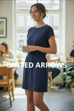 UNITED ARROWS　ユナイテッドアローズ　ニット　ワンピース　ネイビー