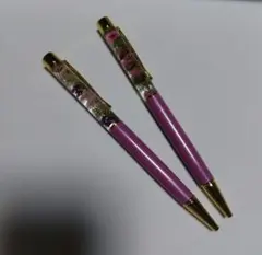 ハーバリウムのピンクボールペン2本セット