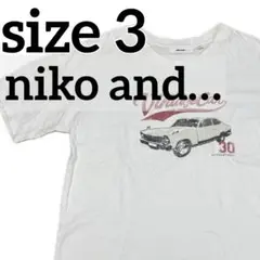niko and ... メンズTシャツホワイトヴィンテージカープリントサイズ3のサムネイル