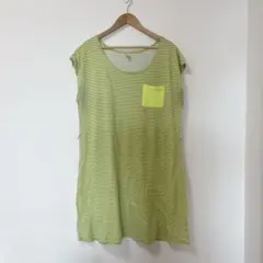 OLD NAVY [XL] ボーダーワンピース ルームウエア リラックス 黄色のサムネイル