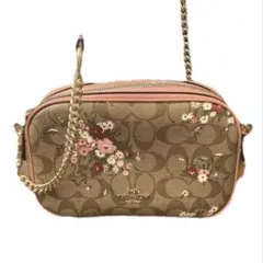 COACH シグネチャー 花柄 チェーンショルダーバッグ