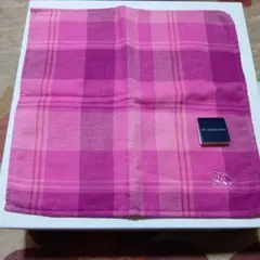 バーバリーピンク チェック柄 タオルハンカチ