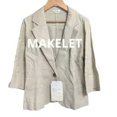 新品タグ付MAKELET リネン混 テーラードジャケット 9AR 麻 ベージュのサムネイル