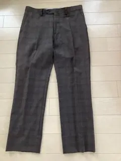 ビームスハート　ダークブラウン チェック柄 スラックス