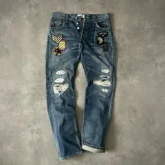 LEVI'S 501 EMBLEM REMAKE CRUSHED DENIM