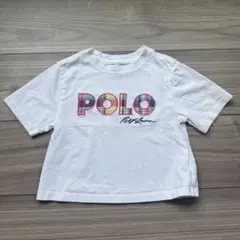 POLO RALPHLAUREN チェックロゴTシャツ ホワイト 4Y ラルフのサムネイル