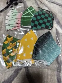 ハンドメイド幾何学模様子供用マスクセット 6枚入り