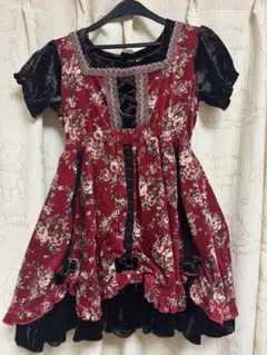 axesfemme キッズ　ワンピースドレス　赤花柄　130センチ