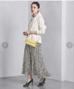 UNITED ARROWS UNSCレオパード柄 フレアスカート 38