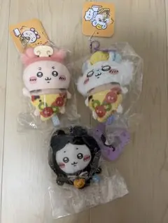 ちいかわ　ハロウィン 黒猫のマスコット　ハチワレ　モモンガ　カニちゃん