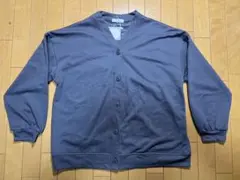 【新品】uricca Vネックスウェットカーディガン L ダークブルー 新品
