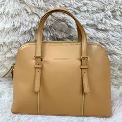 美品・BURBERRY レザー ハンドバッグ　ノバチェック　ベージュ