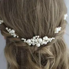 結婚式 卒業式 パール ヘアアクセ 5点セット 清楚 アレンジ自由 普段にも