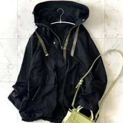 美品 バンヤードストーム 裾バルーンブルゾン マウンテンパーカー ブラック