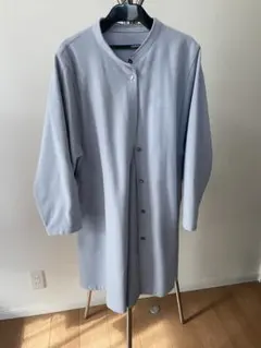 ノーカラー長袖ジャケット ライトグレー