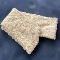 ベージュ フリース ローズ柄 マフラー