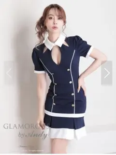 Glamorous by Andy ネイビーダブルボタンドレス