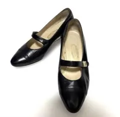 銀座ヨシノヤ ヒールパンプス 24cm 紺のサムネイル
