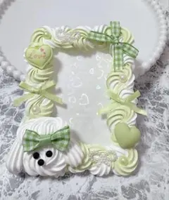 ホイップデコ硬質トレカケースB8黄緑白ミックス ホイップアニマル犬 TC-523