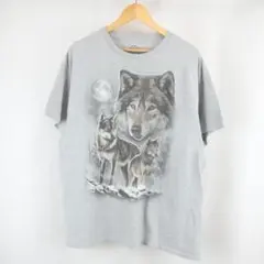 美品 VINTAGE DOM ウルフ 狼 月 プリントアニマル Tシャツ XL