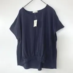 earth music&ecology 半袖裾絞りプルオーバーTシャツ ネイビーのサムネイル