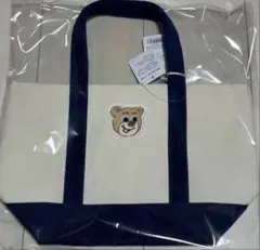 フェイラー オールドテディ ワッペントートバッグ アイボリー ネイビー