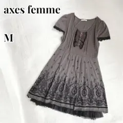 axesfemme　ワンピース 半袖　レース　クラシカル　ガーリー　可愛い